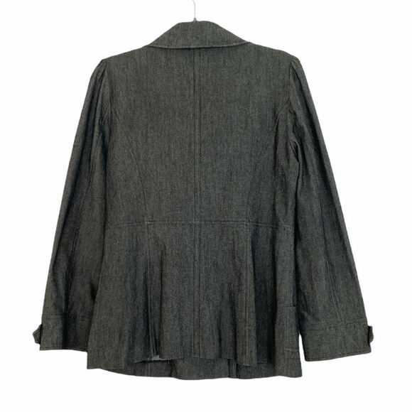 Sandro Double Breasted Peacoat In Grey - Picture 2 of 11